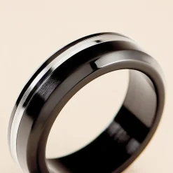 New Histoire d'Or Bague Baldev Acier Bicolore