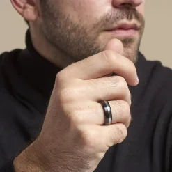 New Histoire d'Or Bague Baldev Acier Bicolore