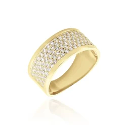 Online Histoire d'Or Bague Banda Or Jaune Oxyde De Zirconium