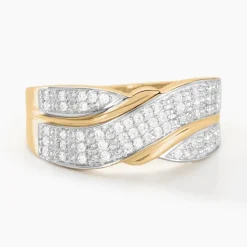 New Histoire d'Or Bague Bandeau Or Jaune Oxyde De Zirconium