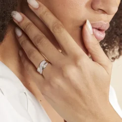 New Histoire d'Or Bague Bandeau Or Jaune Oxyde De Zirconium