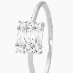 Clearance Histoire d'Or Bague Baroque Party Argent Blanc Oxyde De Zirconium