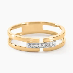 Online Histoire d'Or Bague Barrette Or Jaune Diamant