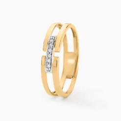 Online Histoire d'Or Bague Barrette Or Jaune Diamant