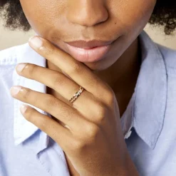 Online Histoire d'Or Bague Barrette Or Jaune Diamant