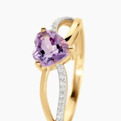 New Histoire d'Or Bague Bertille Or Jaune Amethyste Et Oxyde De Zirconium
