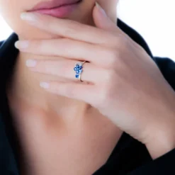 Hot Histoire d'Or Bague Bouquet Or Blanc Saphir Et Diamant