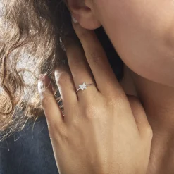 New Histoire d'Or Bague Cadfan Argent Blanc Oxyde De Zirconium