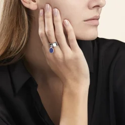 Histoire d'Or Bague Camillo Argent Blanc Lapis Lazuli