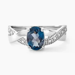 Online Histoire d'Or Bague Candice Or Blanc Topaze or blanc topaze london blue