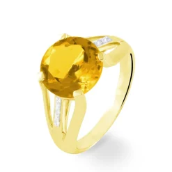 Histoire d'Or Bague Cecile Or Jaune Quartz Et Diamant* Bagues|Bagues Avec Pierre