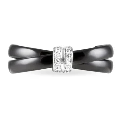 Histoire d'Or Bague Ceramik Design Argent Blanc Oxyde De Zirconium Et Céramique* Bagues|Bagues Fantaisie