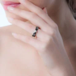 Histoire d'Or Bague Ceramik Design Argent Blanc Oxyde De Zirconium Et Céramique* Bagues|Bagues Fantaisie