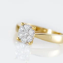 Discount Histoire d'Or Bague Charlène Or Jaune Diamant Synthetique