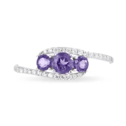 Best Histoire d'Or Bague Chloe Or Blanc Amethyste Et Oxyde De Zirconium