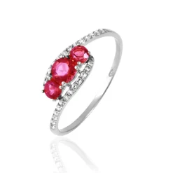 Histoire d'Or Bague Chloe Or Blanc Rubis Et Diamant