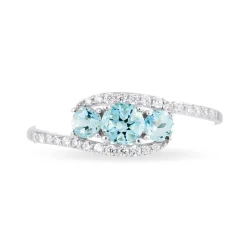 Histoire d'Or Bague Chloe Or Blanc Topaze Et Oxyde De Zirconium