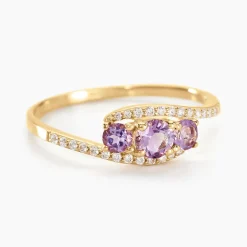 Discount Histoire d'Or Bague Chloe Or Jaune Amethyste Et Oxyde De Zirconium or jaune amethyste violette