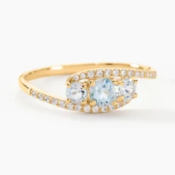 Clearance Histoire d'Or Bague Chloe Or Jaune Topaze Et Oxyde De Zirconium or jaune topaze bleue