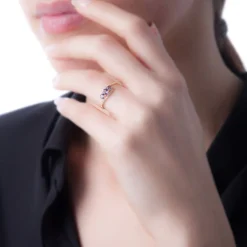 Histoire d'Or Bague Chloe Or Rose Amethyste Et Oxyde De Zirconium