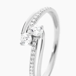 Discount Histoire d'Or Bague Clarina Or Blanc Oxyde De Zirconium