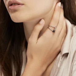 Histoire d'Or Bague Cleya Argent Blanc Céramique