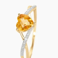 Best Histoire d'Or Bague Clothilde Or Jaune Citrine Et Oxyde or jaune citrine jaune