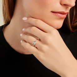 Histoire d'Or Bague Clothilde Or Jaune Topaze Oxyde De Zirconium or jaune topaze bleu sky