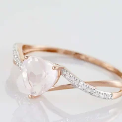 Histoire d'Or Bague Clothilde Or Rose Quartz Et Oxyde* Bagues|Bagues Avec Pierre