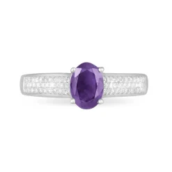 Histoire d'Or Bague Crista Or Blanc Amethyste Et Diamant* Bagues|Bagues Avec Pierre