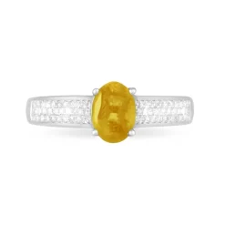 Histoire d'Or Bague Crista Or Blanc Citrine Et Diamant* Bagues|Bagues Avec Pierre