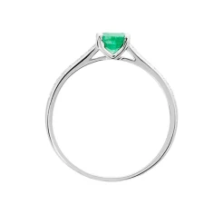 New Histoire d'Or Bague Crista Or Blanc Emeraude Et Diamant