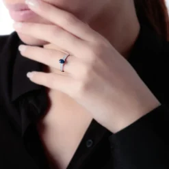 Histoire d'Or Bague Crista Or Blanc Saphir Et Diamant* Bagues|Bagues Avec Pierre