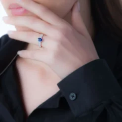 Histoire d'Or Bague Crista Or Blanc Topaze Et Diamant