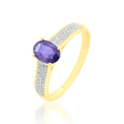 Best Histoire d'Or Bague Crista Or Jaune Amethyste Et Diamant or jaune amethyste violette