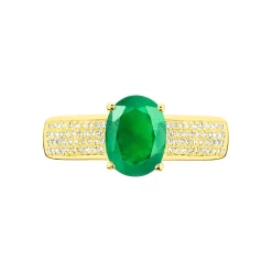 New Histoire d'Or Bague Crista Or Jaune Emeraude Et Diamant