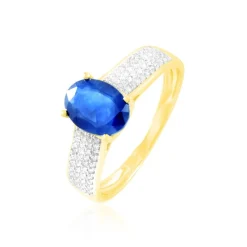 Hot Histoire d'Or Bague Crista Or Jaune Saphir Et Diamant