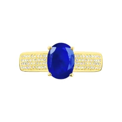 Discount Histoire d'Or Bague Crista Et Diamant or jaune saphir