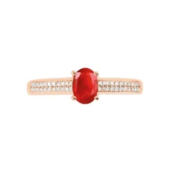 Histoire d'Or Bague Crista Or Rose Rubis Et Diamant