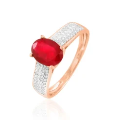 Histoire d'Or Bague Crista Or Rose Rubis Et Diamant* Bagues|Bagues Avec Pierre