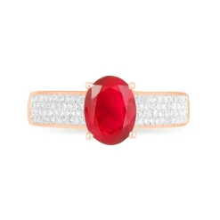 Histoire d'Or Bague Crista Or Rose Rubis Et Diamant* Bagues|Bagues Avec Pierre