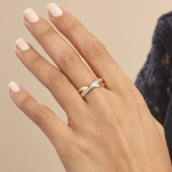 Outlet Histoire d'Or Bague Croisee or jaune diamant