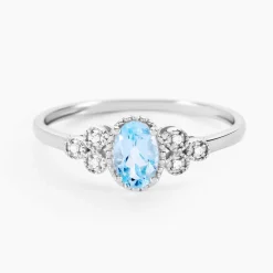 Clearance Histoire d'Or Bague Cyprille Or Blanc Topaze Et Oxyde De Zirconium