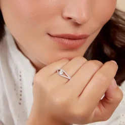 Clearance Histoire d'Or Bague Danice Argent Blanc Oxyde De Zirconium