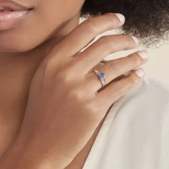 Histoire d'Or Bague Denise Or Blanc Saphir Et Diamant* Bagues|Bagues Avec Pierre