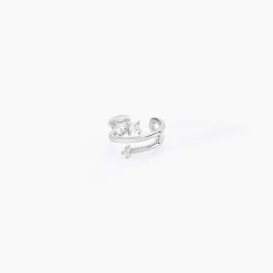 Hot Histoire d'Or Bague D'hélix Unitaire Amada Argent Blanc Oxyde De Zirconium