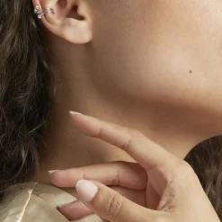 Hot Histoire d'Or Bague D'hélix Unitaire Amada Argent Blanc Oxyde De Zirconium