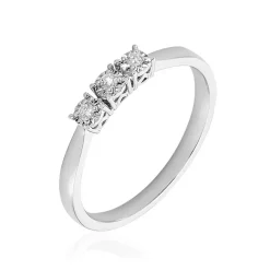 Clearance Histoire d'Or Bague Diamotion or blanc diamant