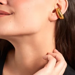 Histoire d'Or Bague D'oreille Unitaire Cheyenne Acier Jaune* Boucles D'Oreilles|Piercings D'Oreilles