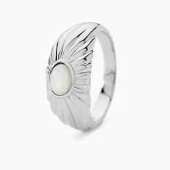 New Histoire d'Or Bague Egerie Argent Blanc Nacre